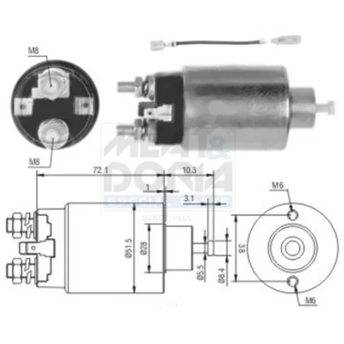 Elektromagnetický spínač pre štartér MEAT & DORIA 46142