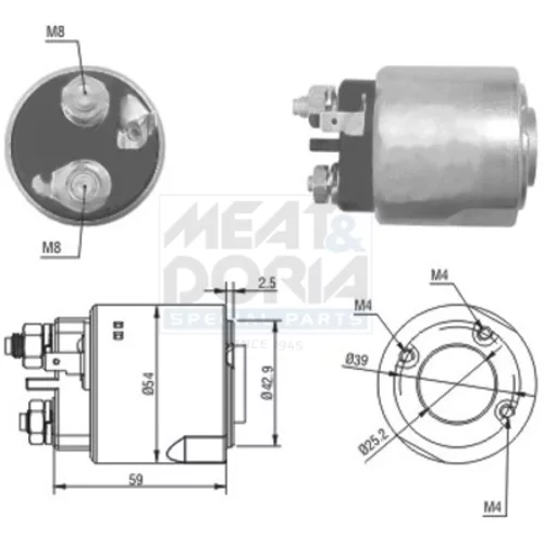 Elektromagnetický spínač pre štartér MEAT & DORIA 46160