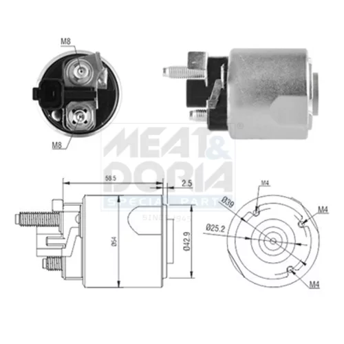 Elektromagnetický spínač pre štartér MEAT & DORIA 46224