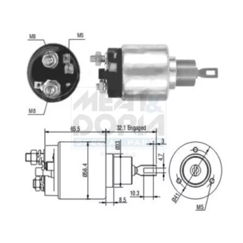 Elektromagnetický spínač pre štartér MEAT & DORIA 46003