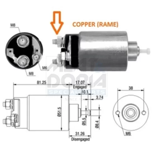 Elektromagnetický spínač pre štartér MEAT & DORIA 46007