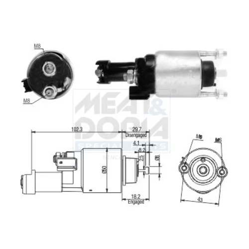 Elektromagnetický spínač pre štartér MEAT & DORIA 46315