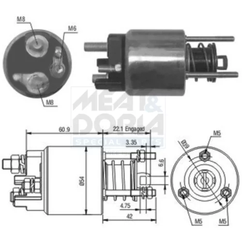 Elektromagnetický spínač pre štartér MEAT & DORIA 46076