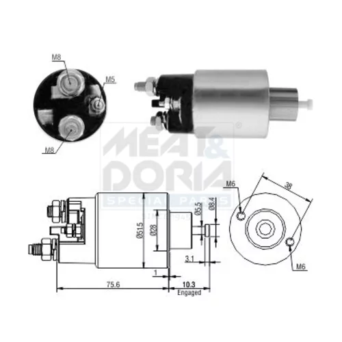 Elektromagnetický spínač pre štartér MEAT & DORIA 46263