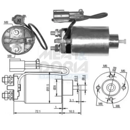 Elektromagnetický spínač pre štartér MEAT & DORIA 46039