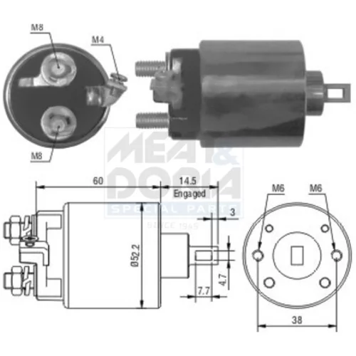 Elektromagnetický spínač pre štartér MEAT & DORIA 46056