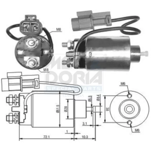 Elektromagnetický spínač pre štartér 46180 (MEAT & DORIA)