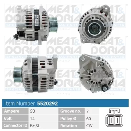 Alternátor 5520292 (MEAT & DORIA)