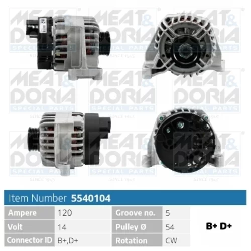 Alternátor MEAT & DORIA 5540104