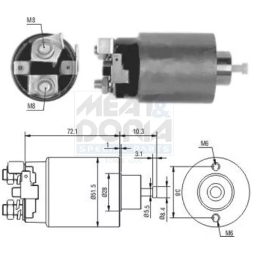 Elektromagnetický spínač pre štartér MEAT & DORIA 46025