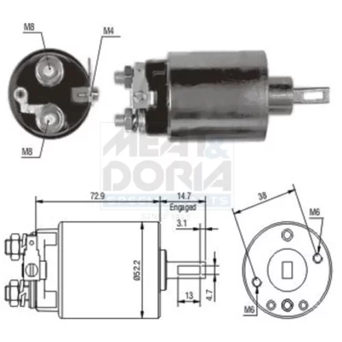 Elektromagnetický spínač pre štartér MEAT & DORIA 46055