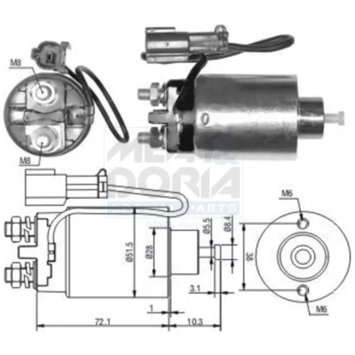 Elektromagnetický spínač pre štartér MEAT & DORIA 46125