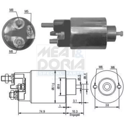 Elektromagnetický spínač pre štartér MEAT & DORIA 46029