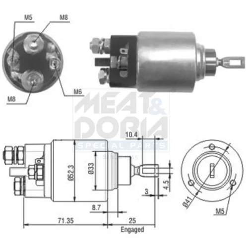 Elektromagnetický spínač pre štartér MEAT & DORIA 46075