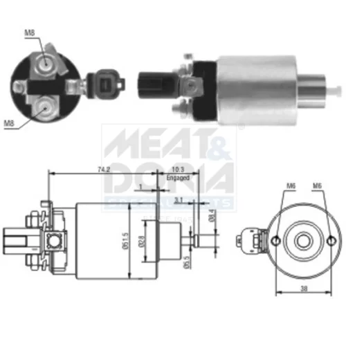 Elektromagnetický spínač pre štartér MEAT & DORIA 46161