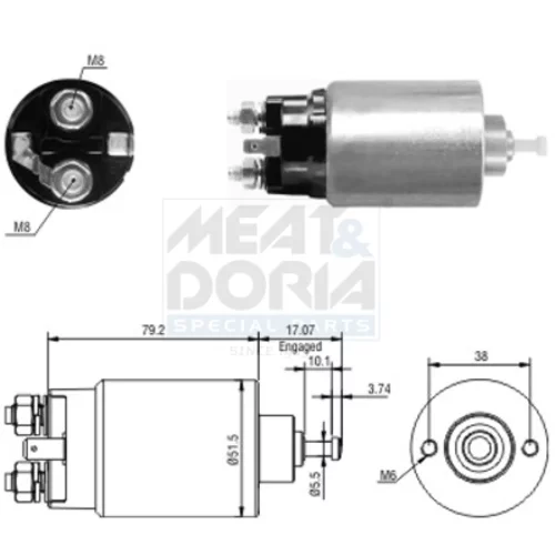 Elektromagnetický spínač pre štartér MEAT & DORIA 46177