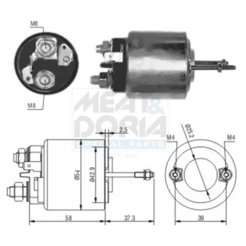 Elektromagnetický spínač pre štartér MEAT & DORIA 46009