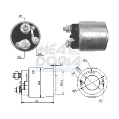 Elektromagnetický spínač pre štartér MEAT & DORIA 46084