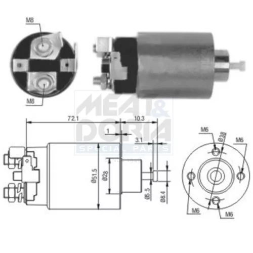 Elektromagnetický spínač pre štartér MEAT & DORIA 46162