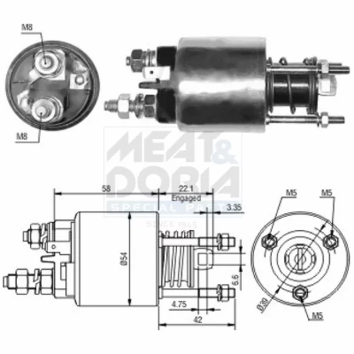 Elektromagnetický spínač pre štartér MEAT & DORIA 46047