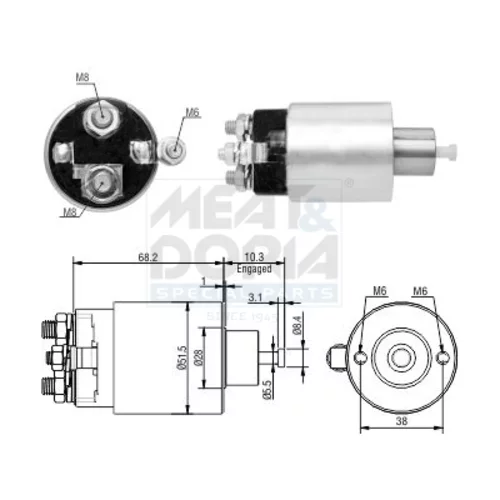 Elektromagnetický spínač pre štartér MEAT & DORIA 46280