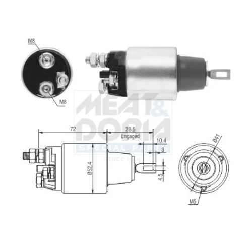 Elektromagnetický spínač pre štartér MEAT & DORIA 46286