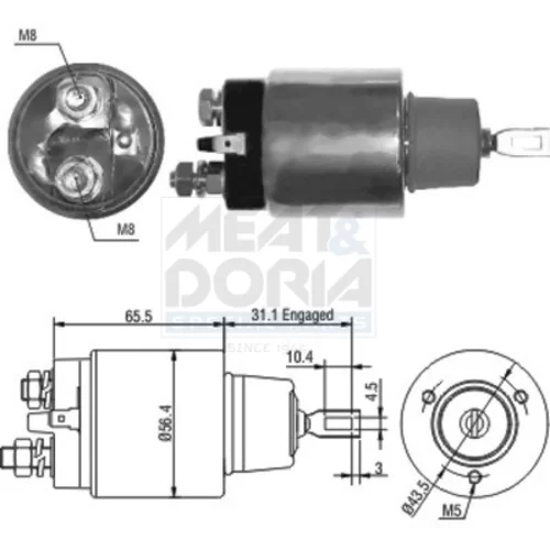 Elektromagnetický spínač pre štartér MEAT & DORIA 46066