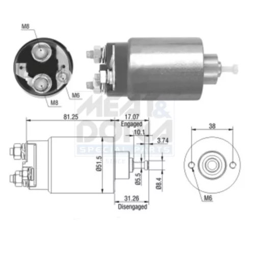 Elektromagnetický spínač pre štartér MEAT & DORIA 46082