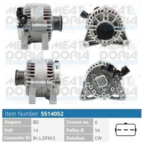 Alternátor MEAT & DORIA 5514052