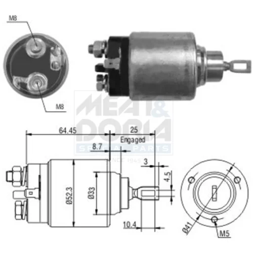 Elektromagnetický spínač pre štartér MEAT & DORIA 46041