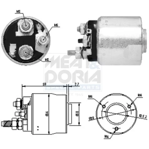 Elektromagnetický spínač pre štartér MEAT & DORIA 46063