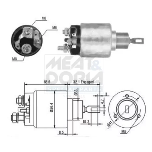 Elektromagnetický spínač pre štartér MEAT & DORIA 46064