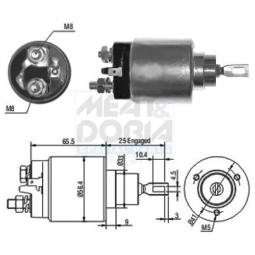 Elektromagnetický spínač pre štartér MEAT & DORIA 46074