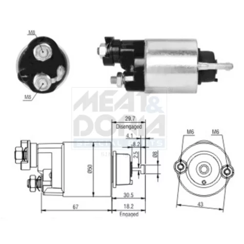 Elektromagnetický spínač pre štartér MEAT & DORIA 46149