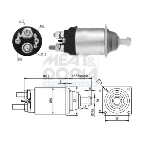 Elektromagnetický spínač pre štartér MEAT & DORIA 46254