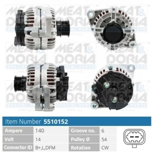 Alternátor 5510152 (MEAT & DORIA)