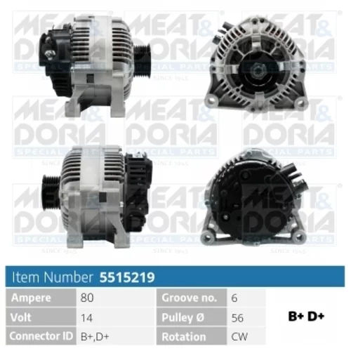 Alternátor MEAT & DORIA 5515219