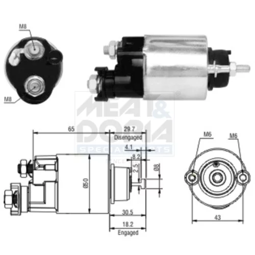 Elektromagnetický spínač pre štartér MEAT & DORIA 46163