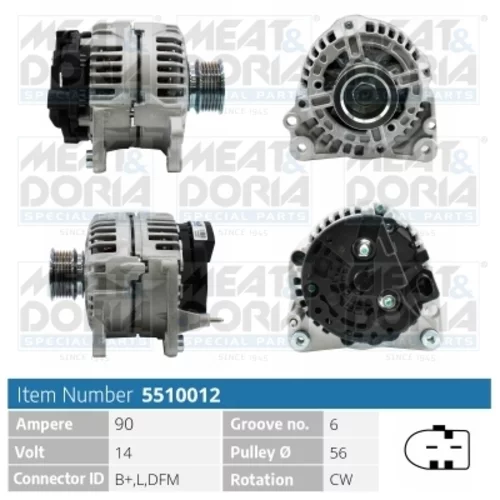 Alternátor MEAT & DORIA 5510012