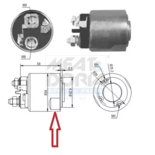 Elektromagnetický spínač pre štartér MEAT & DORIA 46085