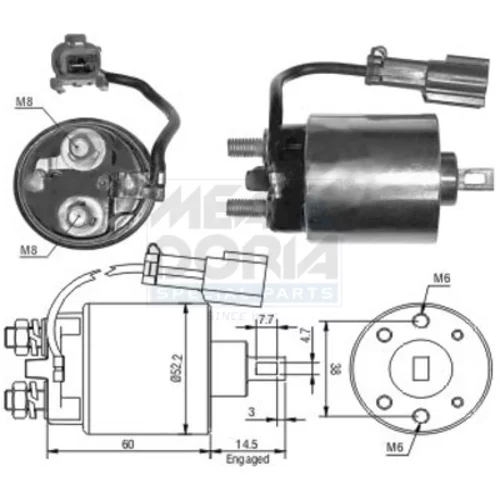 Elektromagnetický spínač pre štartér MEAT & DORIA 46091