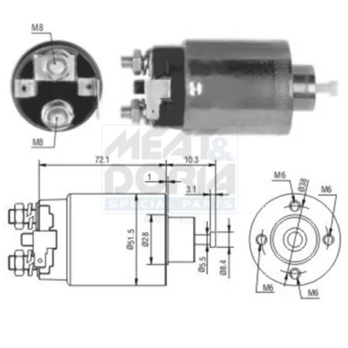 Elektromagnetický spínač pre štartér MEAT & DORIA 46124