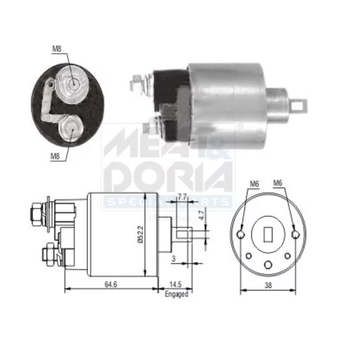 Elektromagnetický spínač pre štartér MEAT & DORIA 46235