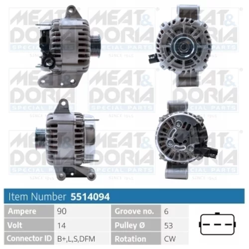 Alternátor MEAT & DORIA 5514094