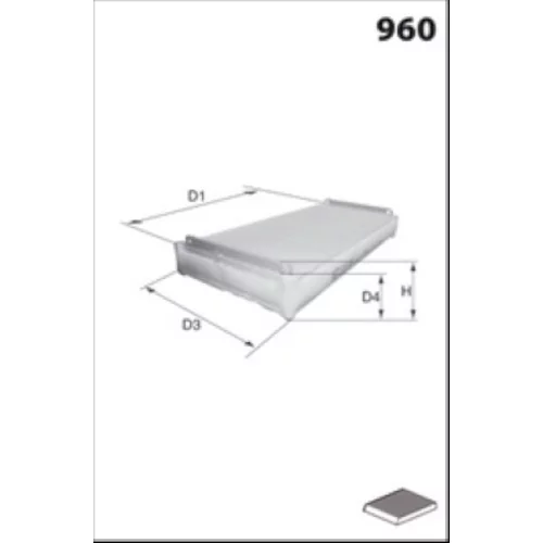 Filter vnútorného priestoru EKR7503 /MECAFILTER/ - obr. 1