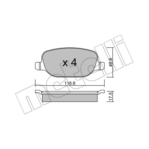 Sada brzdových platničiek kotúčovej brzdy METELLI 22-0704-0