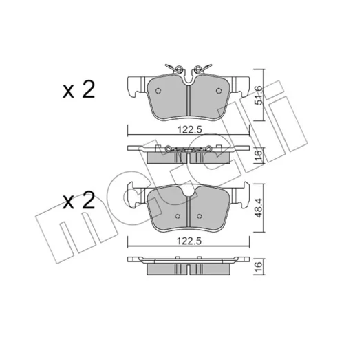 Sada brzdových platničiek kotúčovej brzdy METELLI 22-1121-0 - obr. 1