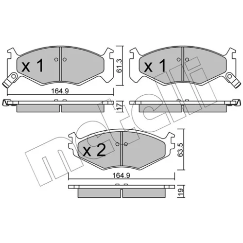 Sada brzdových platničiek kotúčovej brzdy METELLI 22-0289-0 - obr. 1
