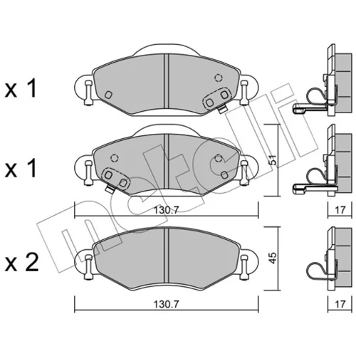 Sada brzdových platničiek kotúčovej brzdy METELLI 22-0421-0 - obr. 1