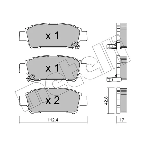 Sada brzdových platničiek kotúčovej brzdy METELLI 22-0428-0